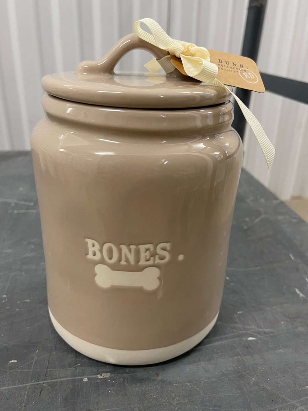 Rae Dunn tan BONES canister - 🐶 🐾 🦴 - Brand new never used!
